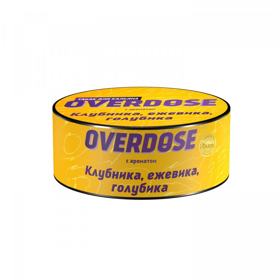 Фото и внешний вид — Табак для кальяна OVERDOSE 25г - Клубника Ежевика Голубика