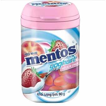 Ментос Конфеты Йогурт (Персик, Клубника) 90гр (6шт/уп)*8