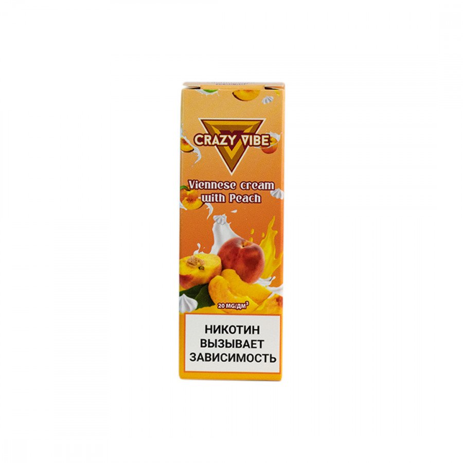 Фото и внешний вид — Жидкость CRAZY VIBE SALT - Viennese Cream with Peach (Венский Крем с Персиком) 30мл 20мг