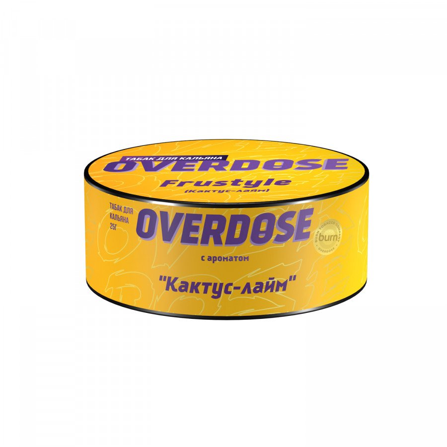 Фото и внешний вид — Табак для кальяна OVERDOSE 25г - Frustyle (Кактус лайм)