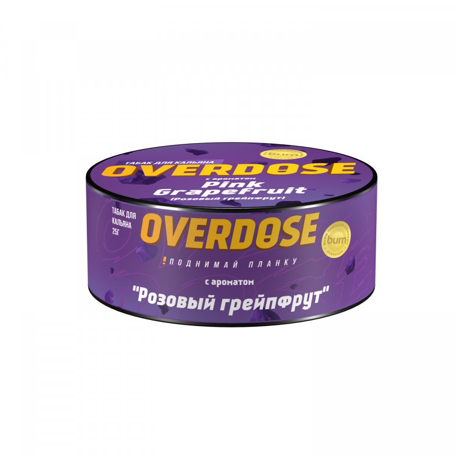 Фото и внешний вид — Табак для кальяна OVERDOSE 25г - Pink Grapefruit (Розовый грейпфрут)