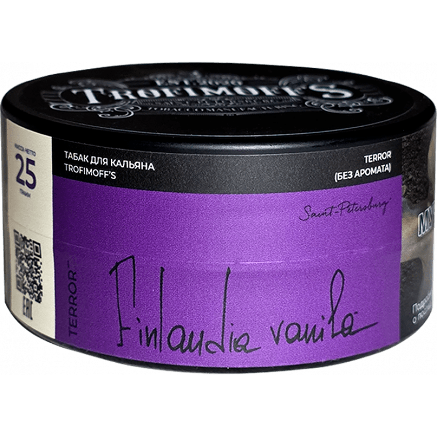 Фото и внешний вид — Табак для кальяна TROFIMOFF'S (Terror) 25г - Finlandia Vanilla (Крепкая база на ванильной водке)
