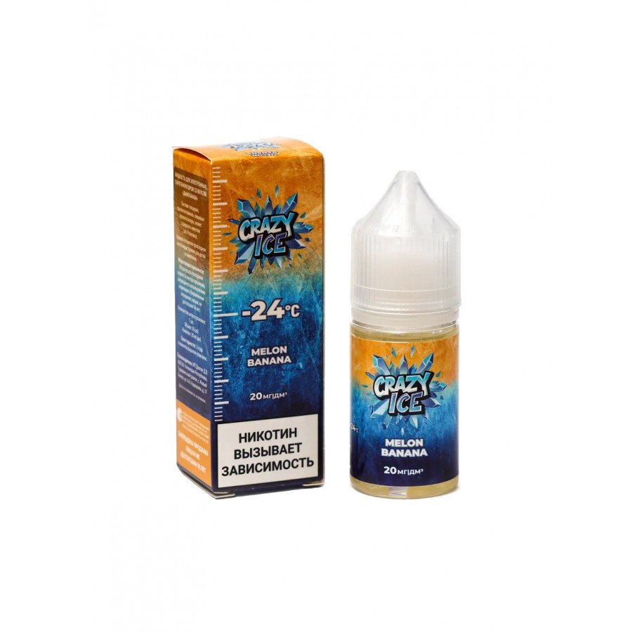 Фото и внешний вид — Жидкость CRAZY ICE SALT - Melon Banana (Дыня Банан) 30мл 20мг