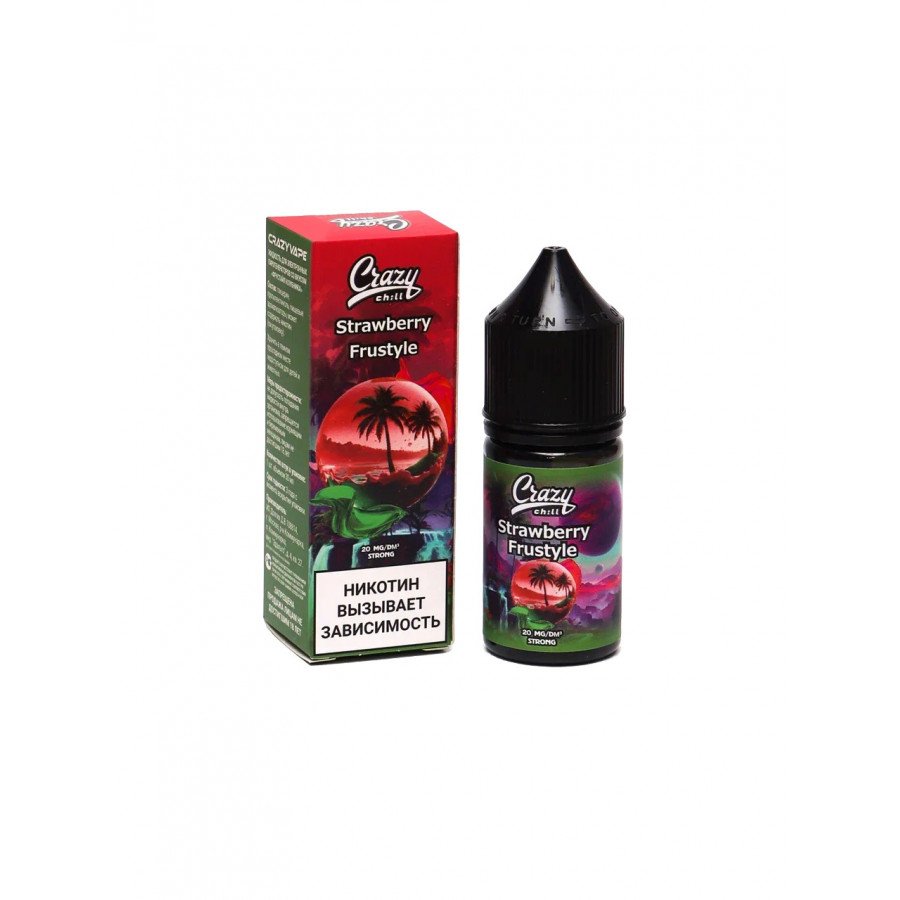 Фото и внешний вид — Жидкость CRAZY CHILL SALT - Strawberry Frustyle (Фрустайл Клубника) 30мл strong
