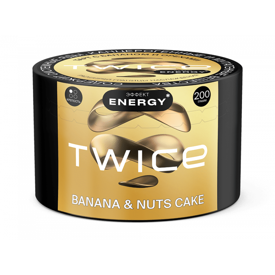 Фото и внешний вид — Табак для кальяна TWICE 200г - Banana Nuts Cake (Тарт с бананом и орехами)