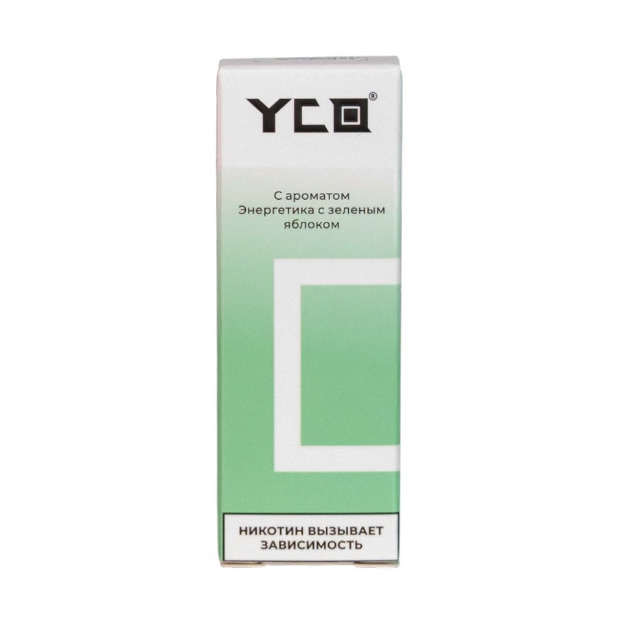 Фото и внешний вид — Жидкость YCO - Энергетик с Зеленым Яблоком 30мл 0мг