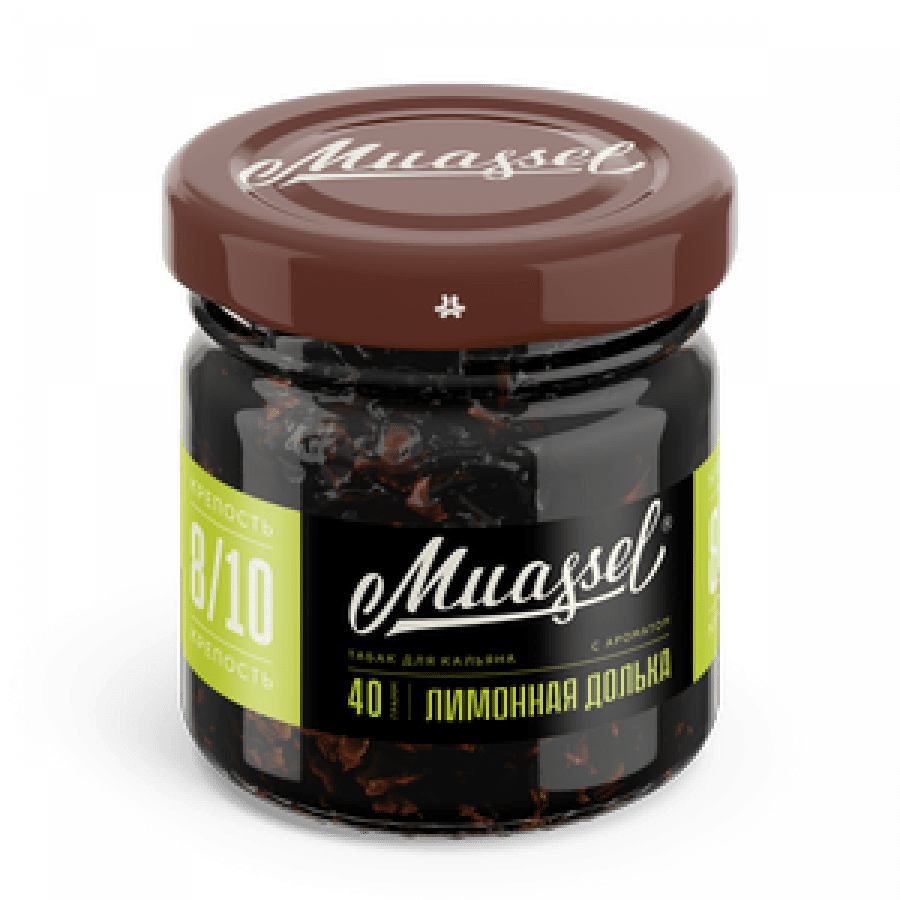 Фото и внешний вид — Табак для кальяна MUASSEL (8/10) 40гр - Лимонная долька