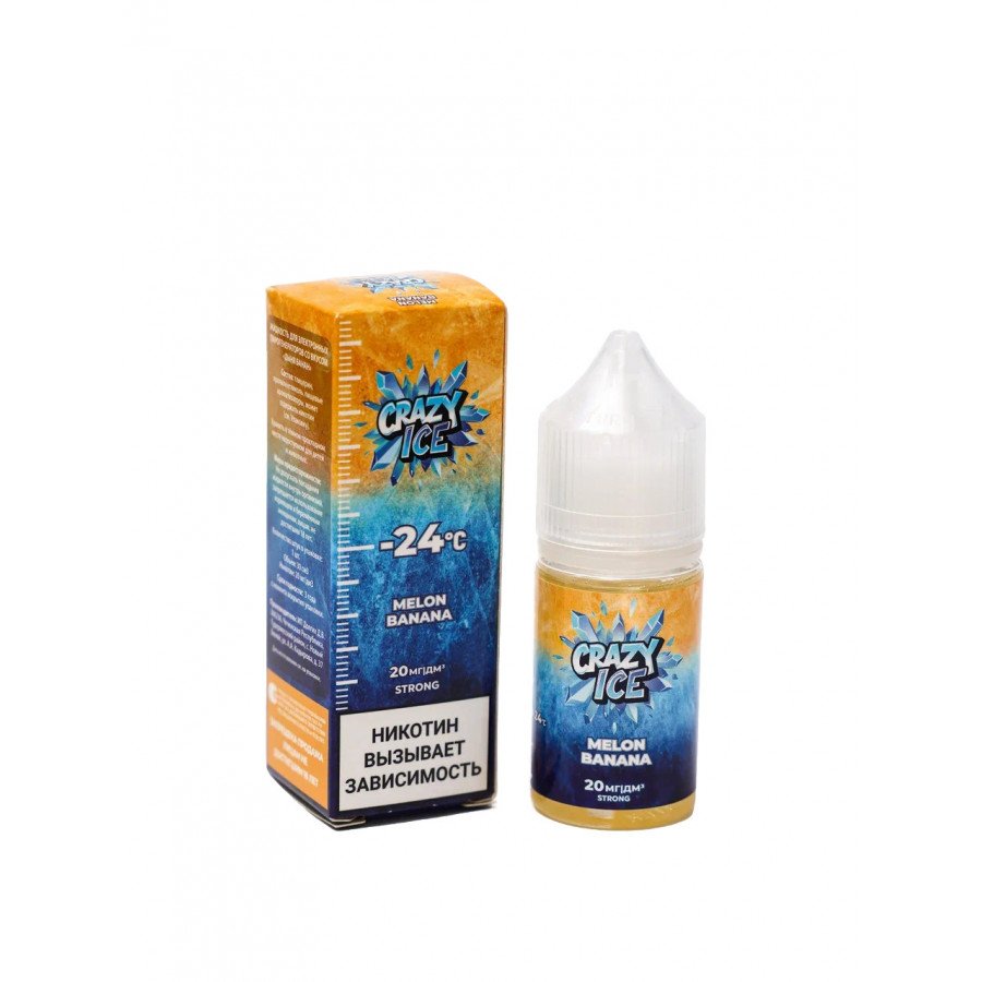 Фото и внешний вид — Жидкость CRAZY ICE SALT - Melon Banana (Дыня Банан) 30мл strong