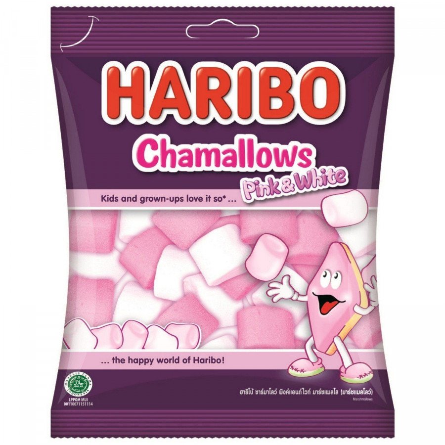 Фото и внешний вид — Маршмеллоу Харибо CHAMALLOWS PINK & WHITE 70г (24шт/уп)