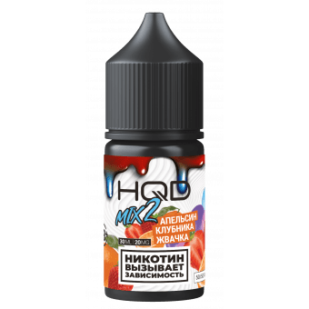 Жидкость HQD V2 MIX IT SALT - Апельсин Клубника Жвачка 30мл strong