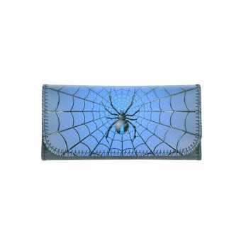 Кисет для табака 21626/иск кожа/Паук 1 (синий)