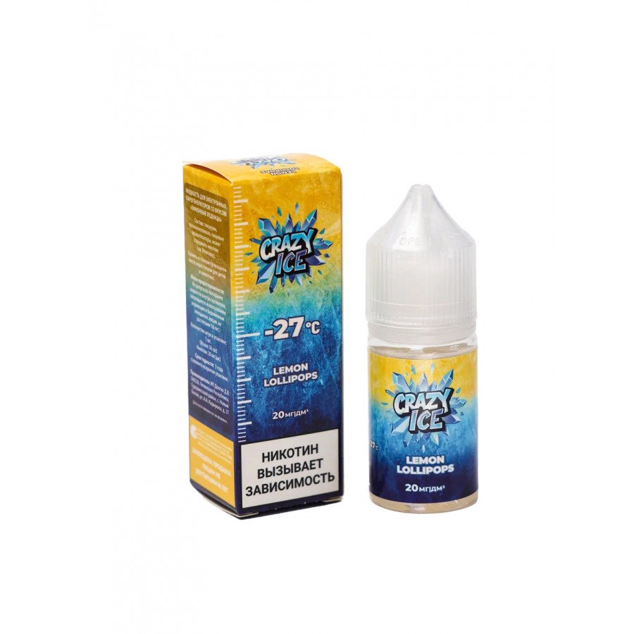 Фото и внешний вид — Жидкость CRAZY ICE SALT - Lemon Candies (Лимонные Леденцы) 30мл 20мг