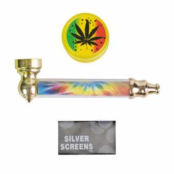 Трубка сувенирная LG-16 (металл/гриндер/сеточка) в блистере