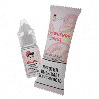 Жидкость CANDYMAN SALT - Strawberry Donut (Пончик с клубничным джемом) 10мл 15мг