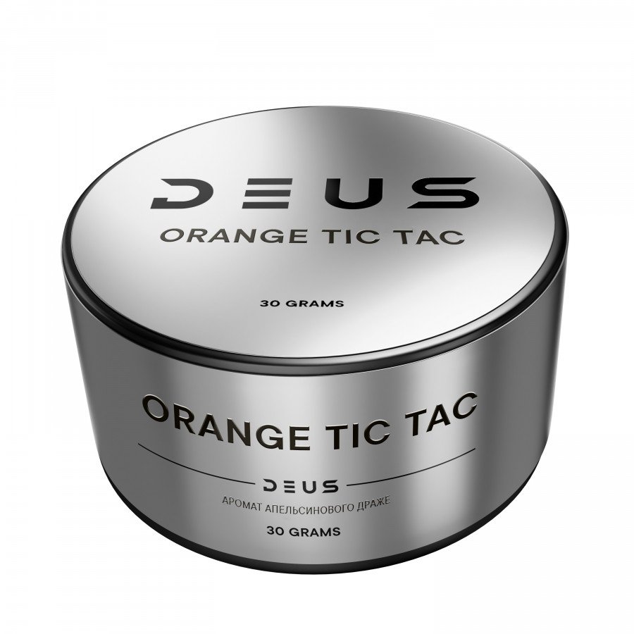 Фото и внешний вид — Табак для кальяна DEUS 30г - Orange Tic Tac (Апельсиновое драже)