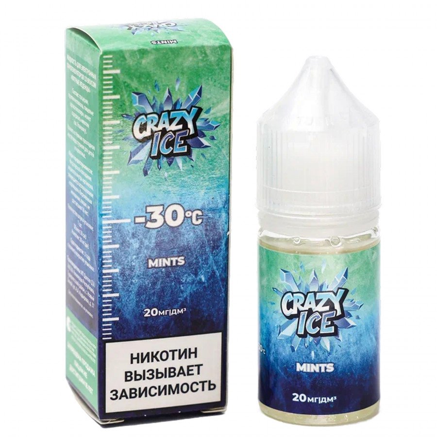 Фото и внешний вид — Жидкость CRAZY ICE SALT - Mints (Мятные Леденцы) 30мл strong