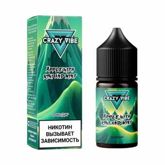 Жидкость CRAZY VIBE SALT - Apple with Kiwi & Mint (Яблоко с Киви и Мятой) 30мл 20мг