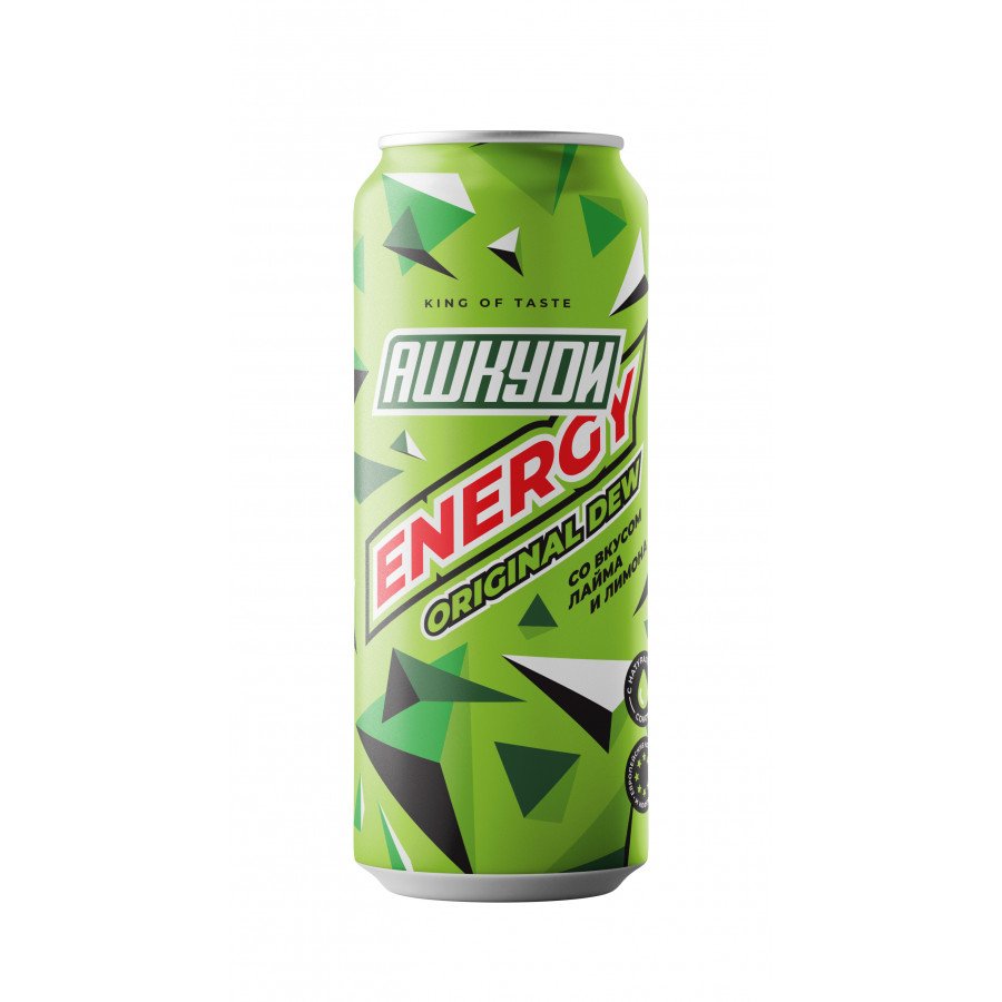 Фото и внешний вид — Энергетический напиток АШКУDИ Energy - Original Dew (Лайм Лимон) 450мл