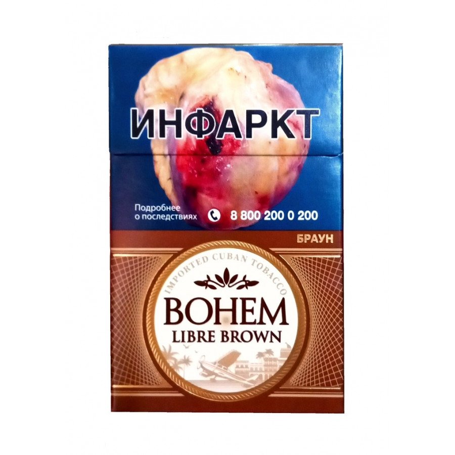 Фото и внешний вид — Сигареты BOHEM LIBRE BROWN