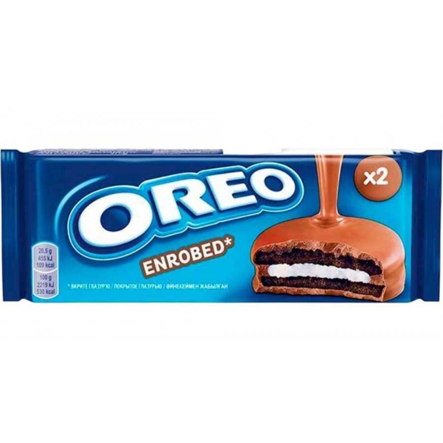 Фото и внешний вид — Oreo Enrobed Milk (Орео Печенье 41г в молочном шоколаде) (24шт/уп)