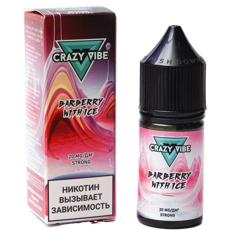 Фото и внешний вид — Жидкость CRAZY VIBE SALT - Barberry Ice (Барбарис со льдом) 30мл strong