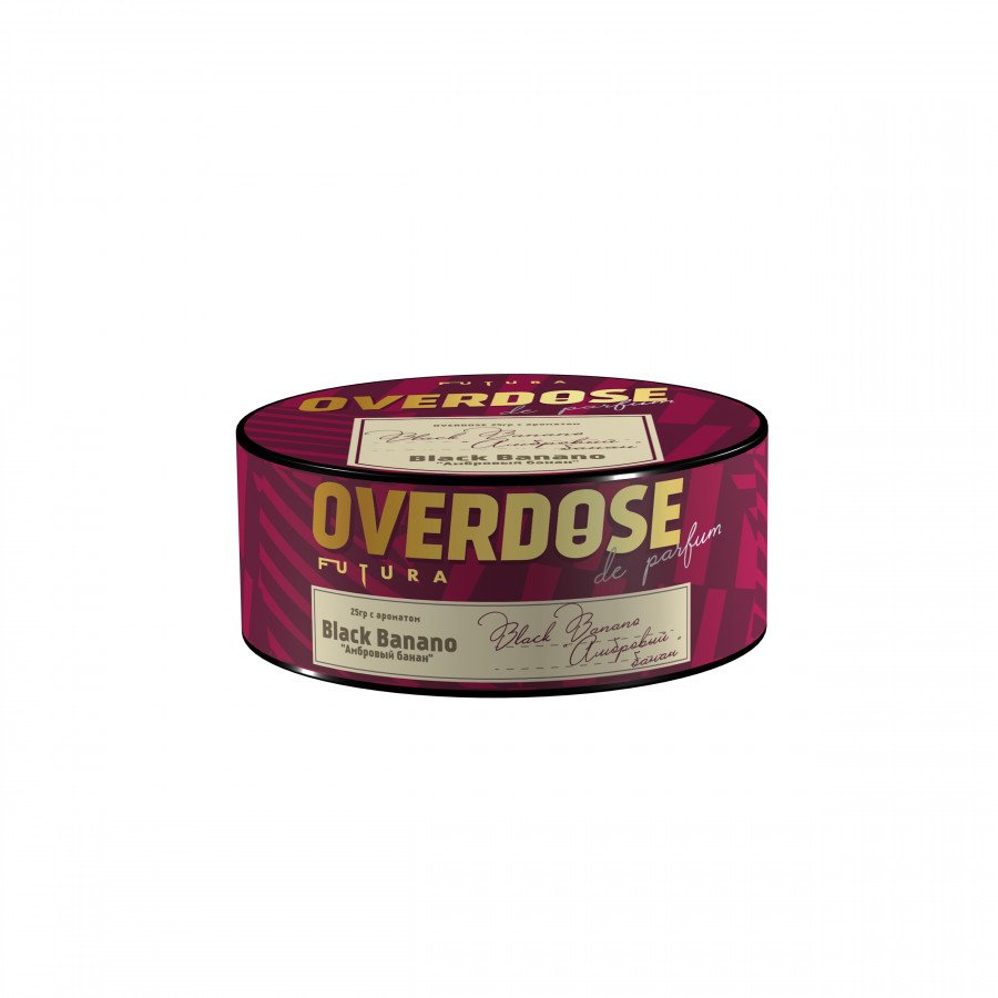 Фото и внешний вид — Табак для кальяна OVERDOSE 25г - Black Banano (Амбровый Банан)