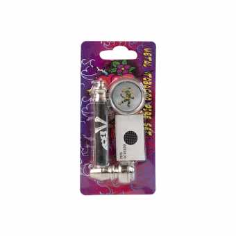 Трубка сувенирная 8,5см PH1854 (металл/гриндер/сеточка) в блистере