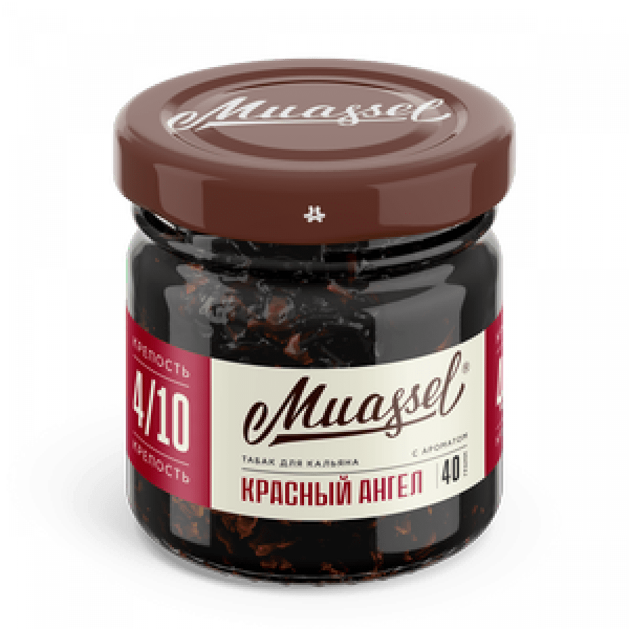 Фото и внешний вид — Табак для кальяна MUASSEL (4/10) 40гр - Красный ангел