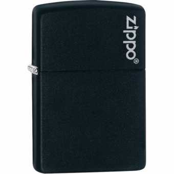 Зажигалка ZIPPO 218 ZL Black Matte Zippo Logo