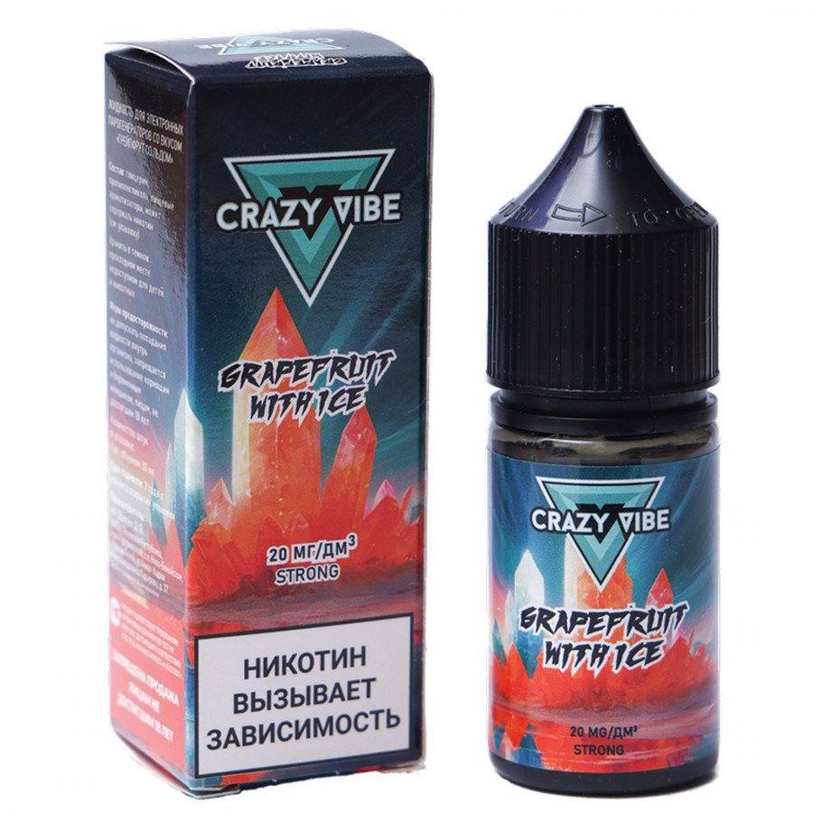 Фото и внешний вид — Жидкость CRAZY VIBE SALT - Grapefruit Ice (Грейпфрут со льдом) 30мл strong