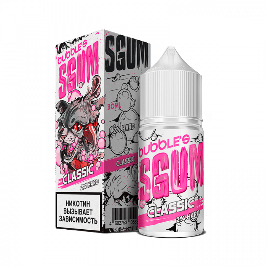 Фото и внешний вид — Жидкость BUBBLE'S SGUM SALT - Classic (Классическая жвачка) 30мл strong