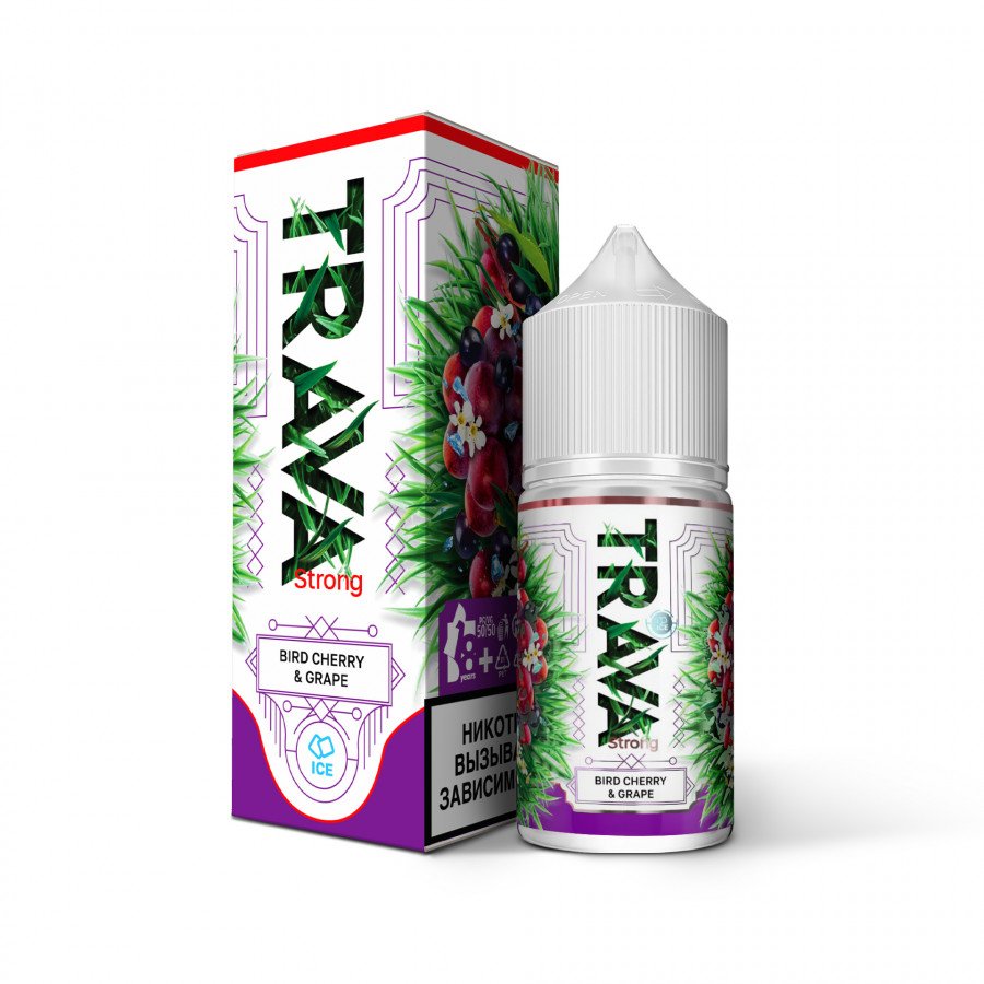 Фото и внешний вид — Жидкость TRAVA SALT - Brid Cherry Grape (Черёмуха Виноград Вишня) 30мл strong