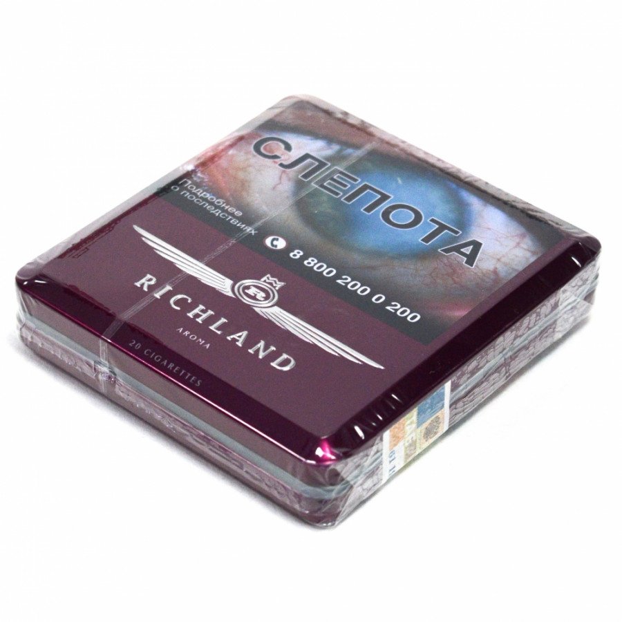 Фото и внешний вид — Сигареты RICHLAND - Aroma Рэд в портсигаре
