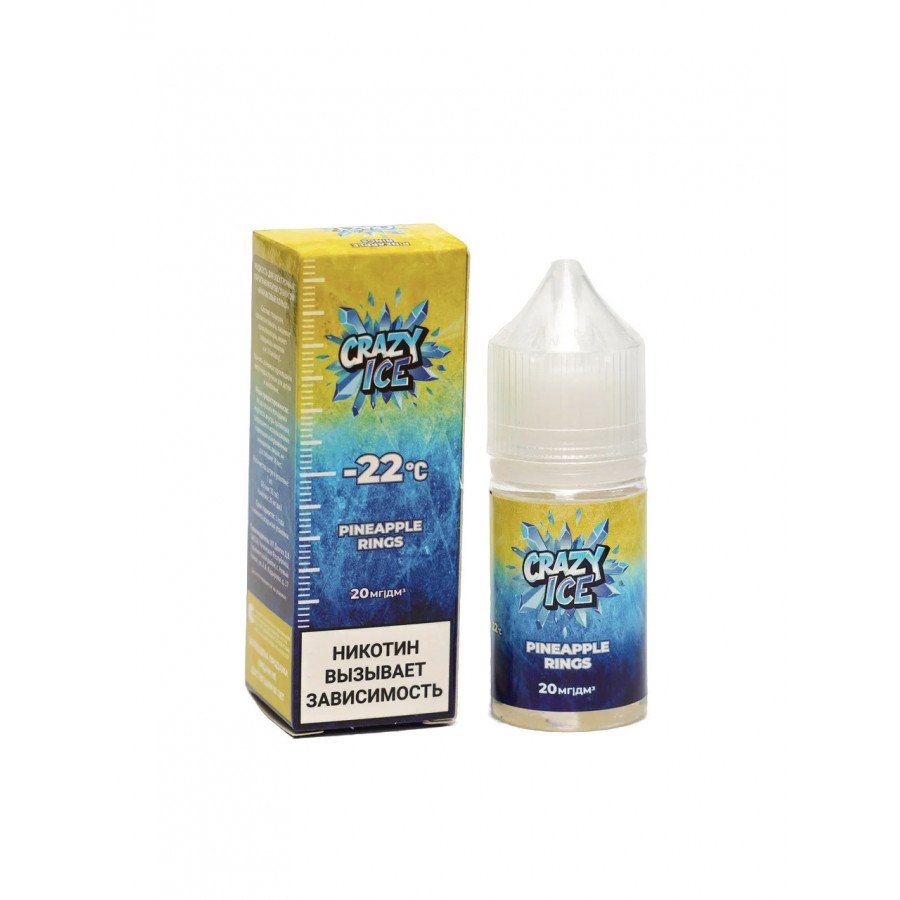 Фото и внешний вид — Жидкость CRAZY ICE SALT - Pineapple Rings (Ананасовые Колечки) 30мл 20мг
