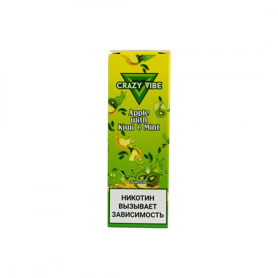 Фото и внешний вид — Жидкость CRAZY VIBE SALT - Apple with Kiwi & Mint (Яблоко с Киви и Мятой) 30мл strong