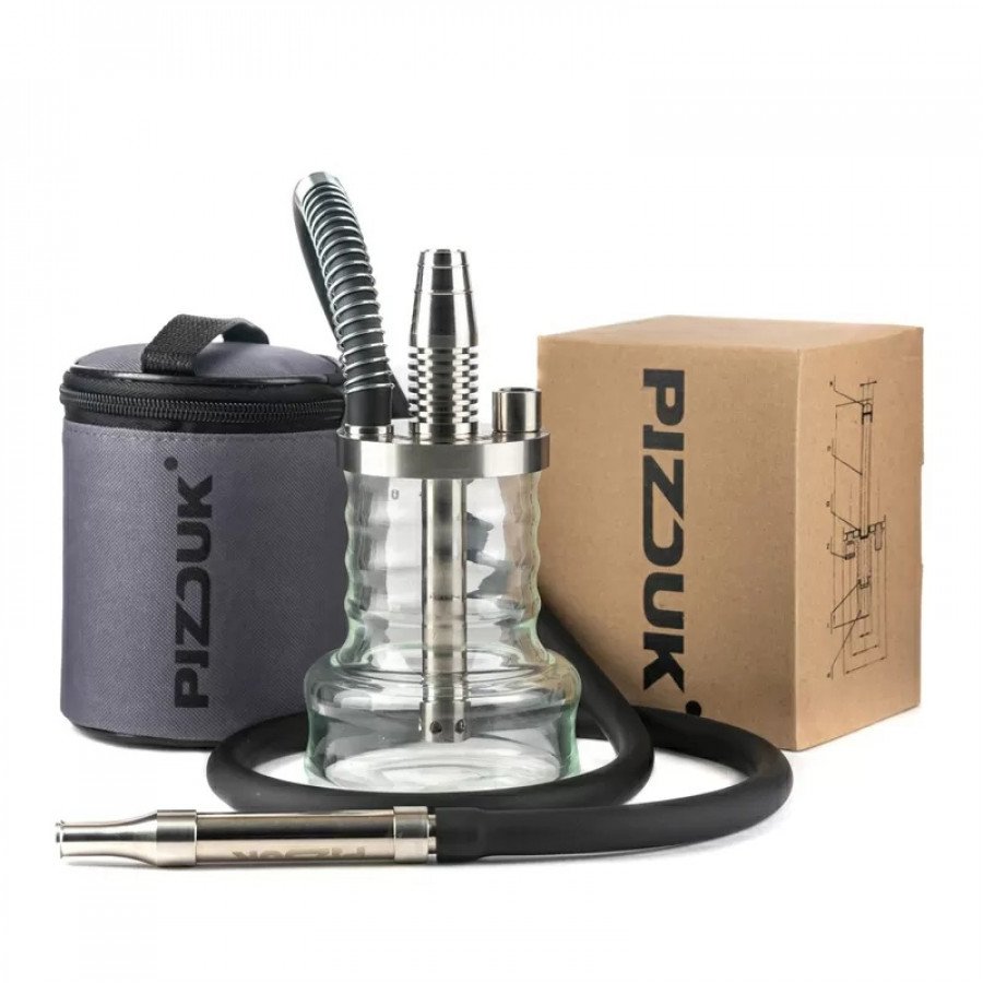 Фото и внешний вид — Кальян Pizduk Hookah - grey bag (прозрачная колба)
