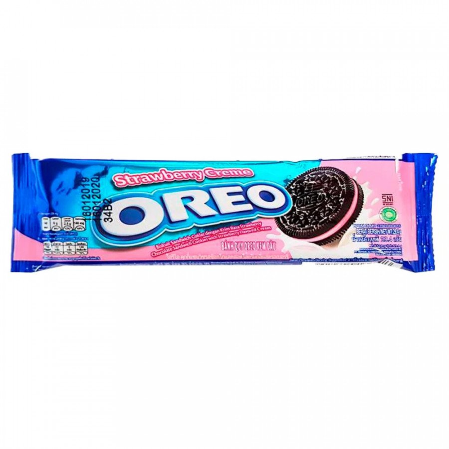 Фото и внешний вид — Печенье Oreo - Strawberry Cream 35г (12шт/уп)
