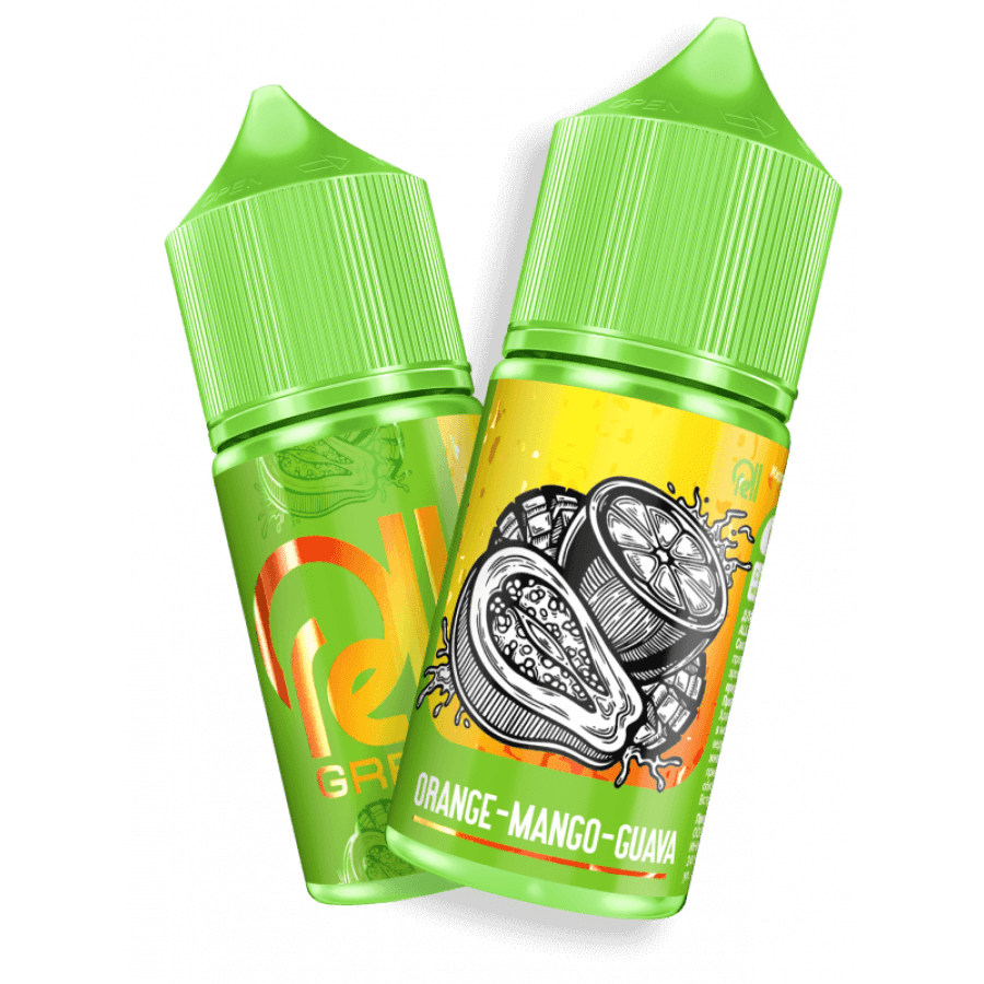 Фото и внешний вид — Жидкость RELL GREEN SALT - Orange Mango Guava (Апельсин манго гуава) 30мл 20мг