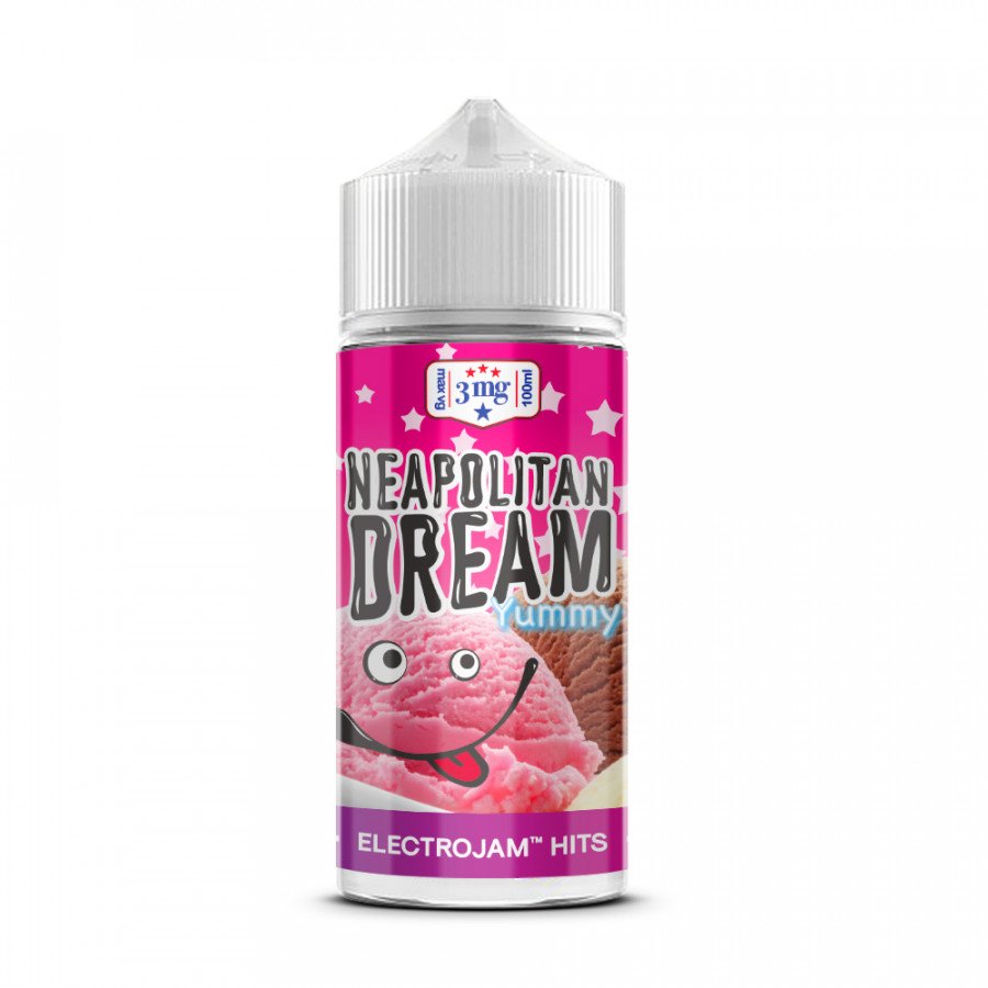 Фото и внешний вид — Жидкость ELECTROJAM - Neapolitan Dream (Клубничное ванильное шоколадное мороженое) 100мл 3мг
