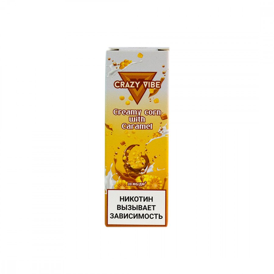 Фото и внешний вид — Жидкость CRAZY VIBE SALT - Creamy Corn with Caramel (Сливочная Кукуруза с Карамелью) 30мл 20мг
