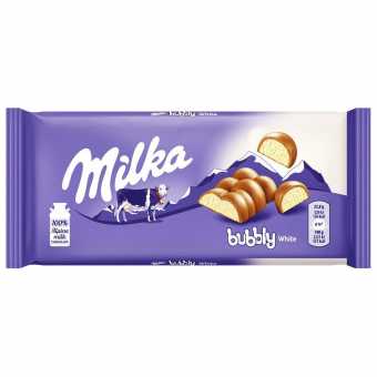 Милка Шоколадная плитка 95гр Вайт Бабл (15шт/уп)