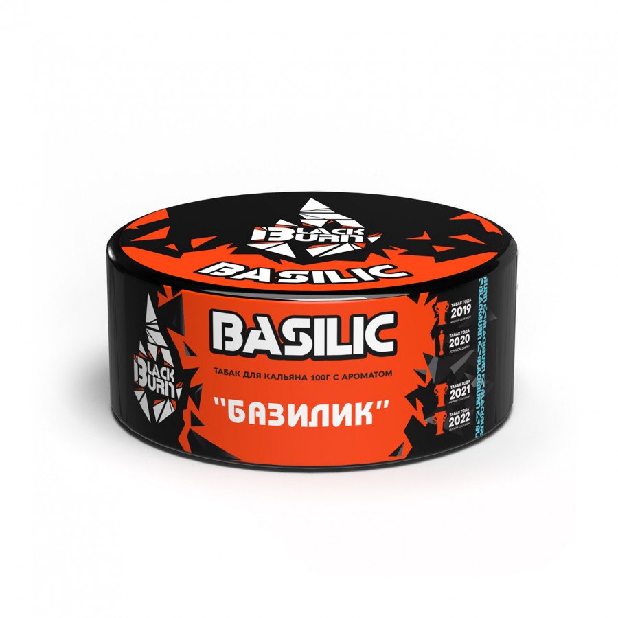 Фото и внешний вид — Табак для кальяна BURN BLACK 100гр - Basilic (Базилик)