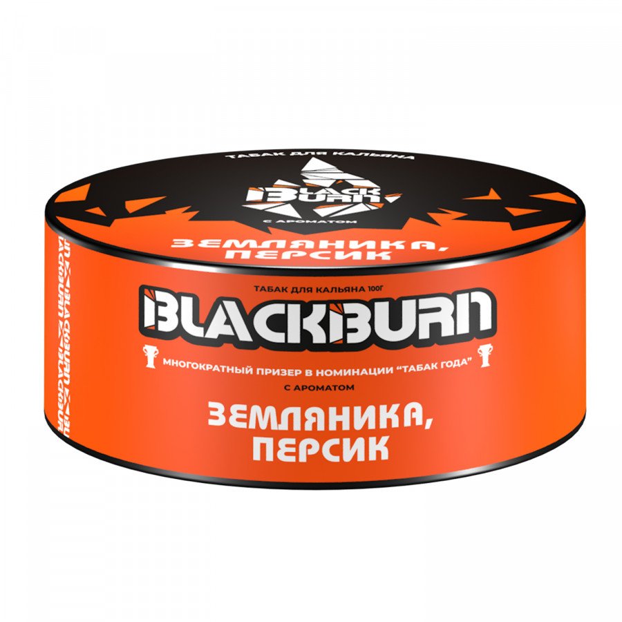 Фото и внешний вид — Табак для кальяна BLACK BURN 100г - Земляника Персик