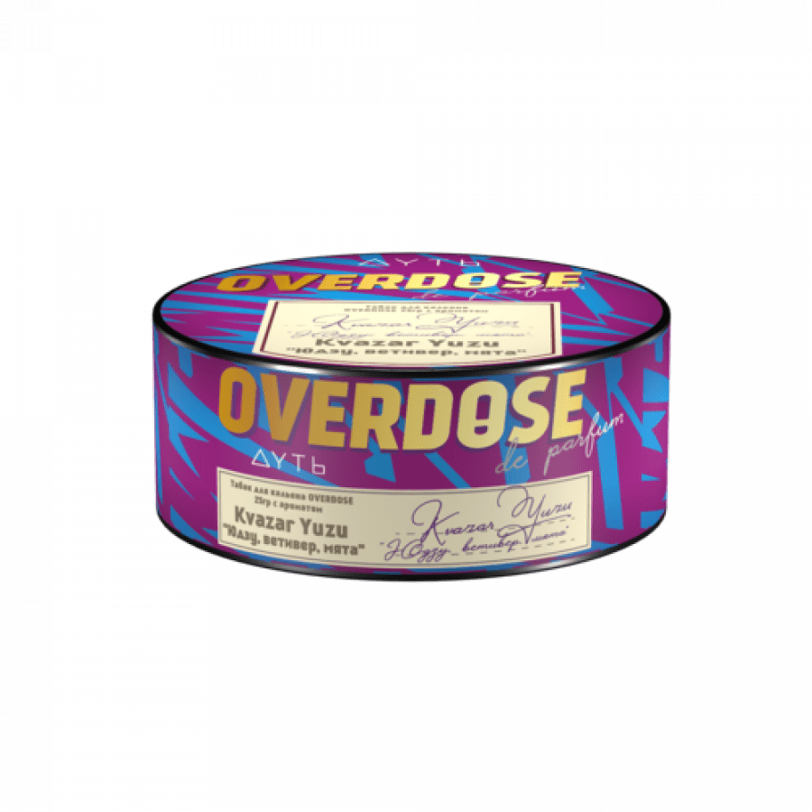 Фото и внешний вид — Табак для кальяна OVERDOSE 25г - Юдзу Ветивер Мята