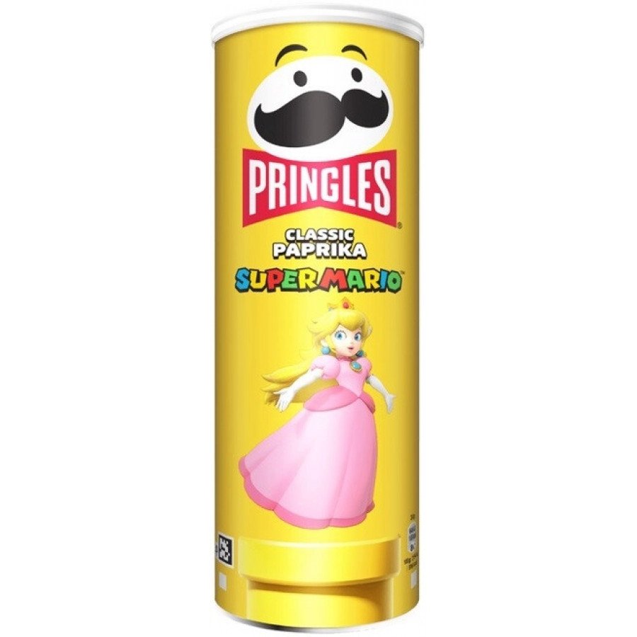 Фото и внешний вид — Pringles - Super Mario Classic Paprika 165г (19шт/уп)
