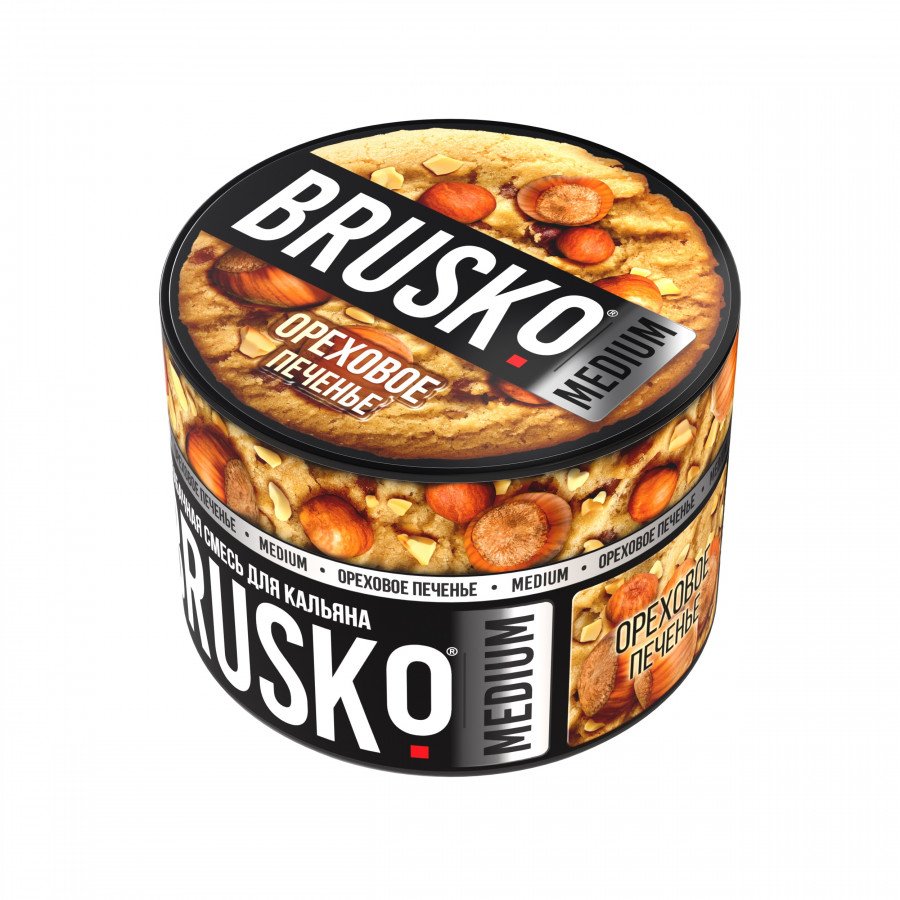 Фото и внешний вид — Смесь для кальяна BRUSKO 50г - Ореховое печенье