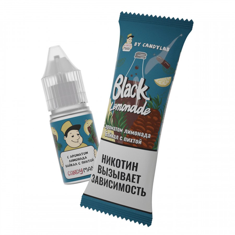 Фото и внешний вид — Жидкость CANDYMAN SALT - Black Lemonade (Лимонад байкал с пихтой) 10мл 15мг