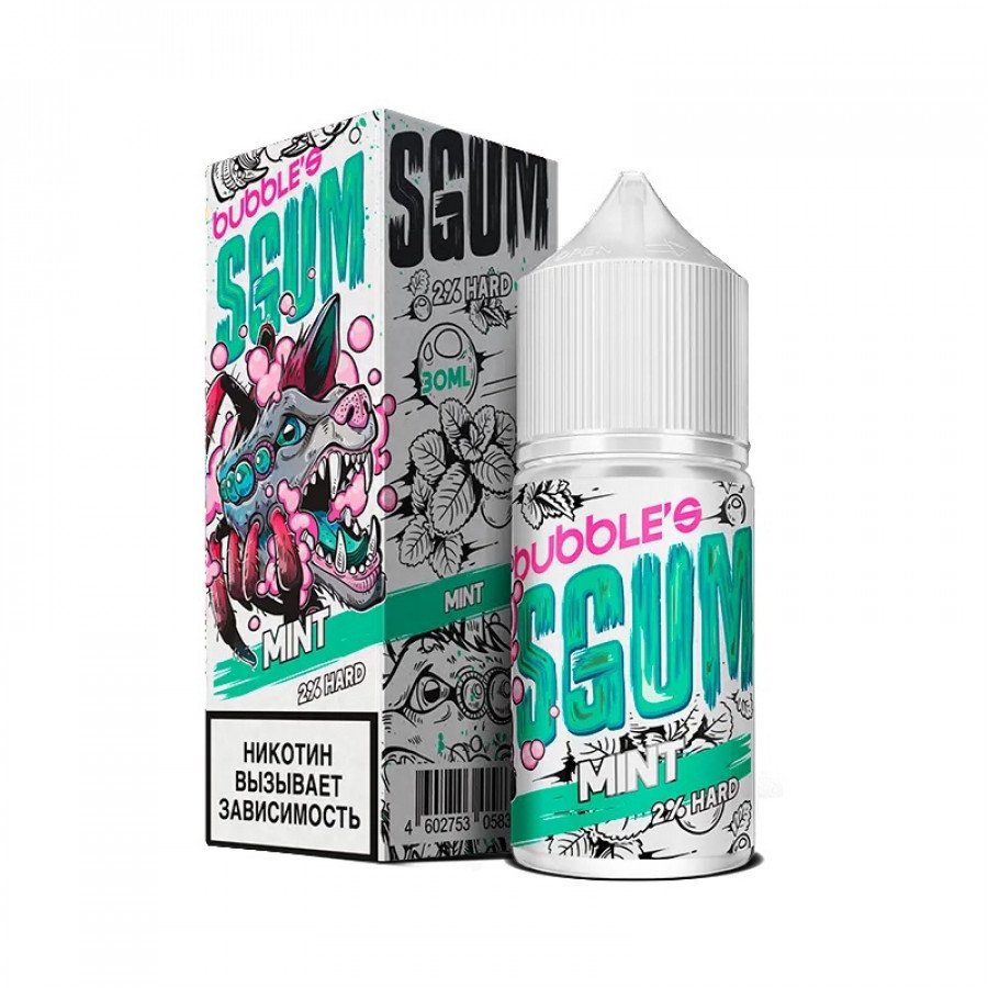 Фото и внешний вид — Жидкость BUBBLE'S SGUM SALT - Mint (Мятная жвачка) 30мл strong