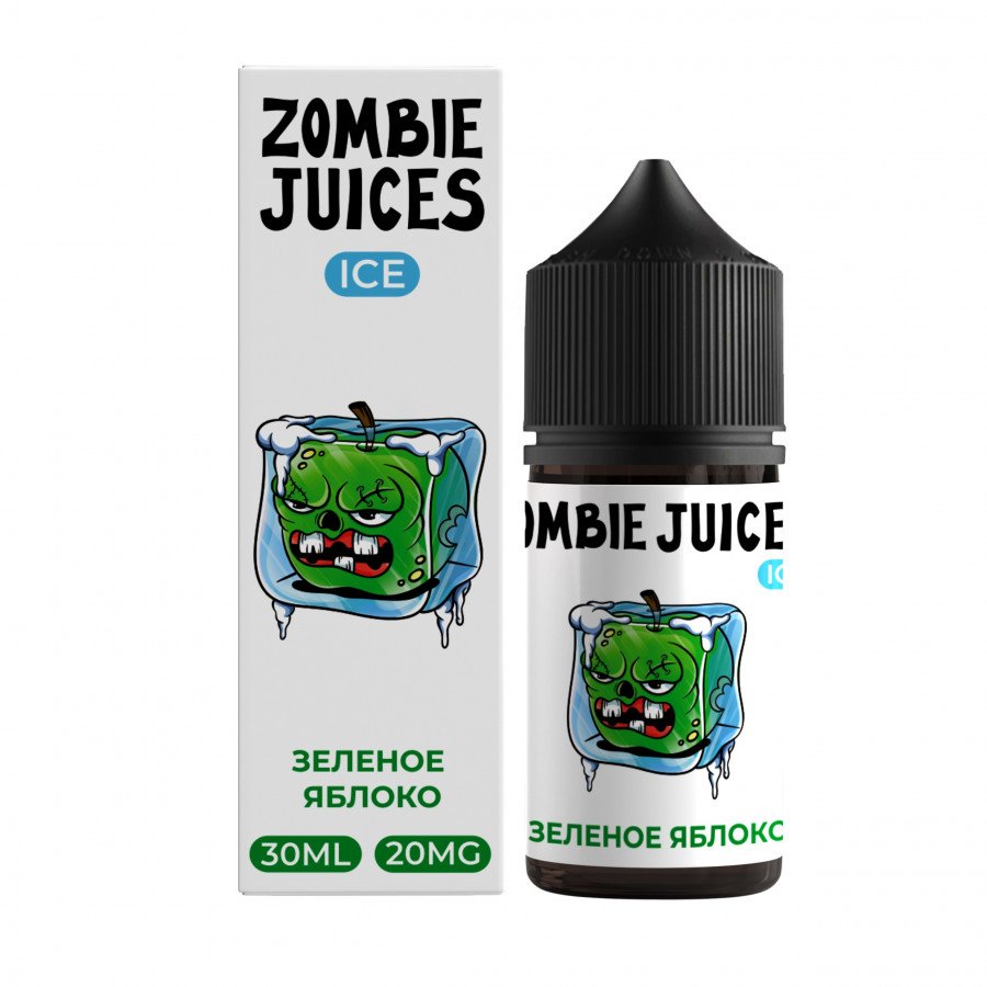 Фото и внешний вид — Жидкость ZOMBIE JUICES ICE SALT - Зеленое Яблоко 30мл 20мг