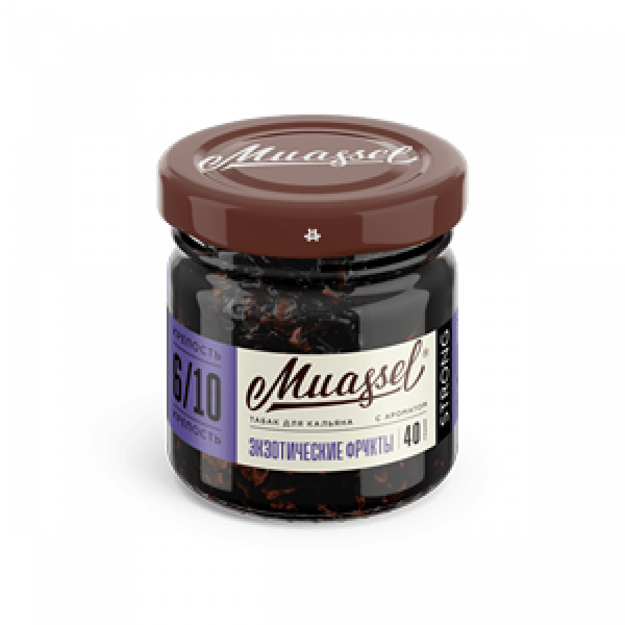 Фото и внешний вид — Табак для кальяна MUASSEL (6/10) 40гр - Экзотические фрукты